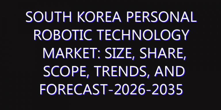 South Korea Personal Robotic Technology Market: Size, Share, Scope, Trends, and Forecast-2026-2035