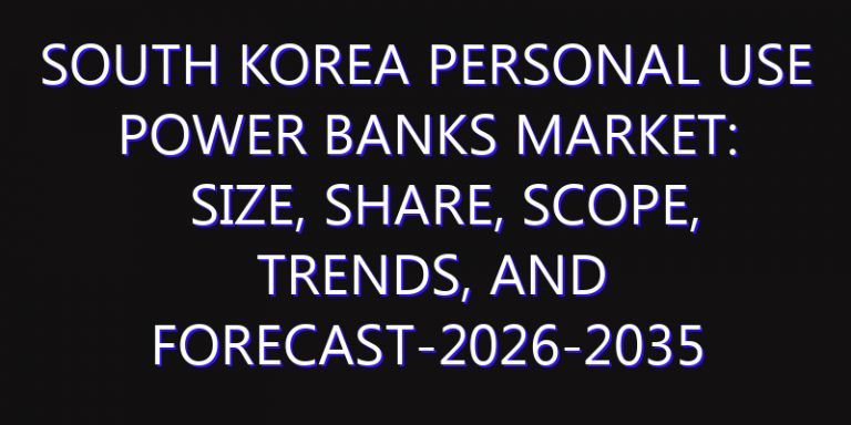 South Korea Personal Use Power Banks Market: Size, Share, Scope, Trends, and Forecast-2026-2035