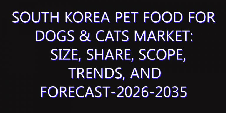 South Korea Pet Food for Dogs & Cats Market: Size, Share, Scope, Trends, and Forecast-2026-2035