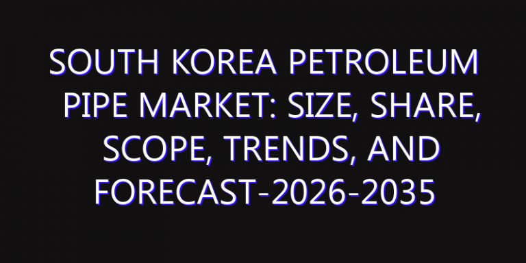 South Korea Petroleum Pipe Market: Size, Share, Scope, Trends, and Forecast-2026-2035