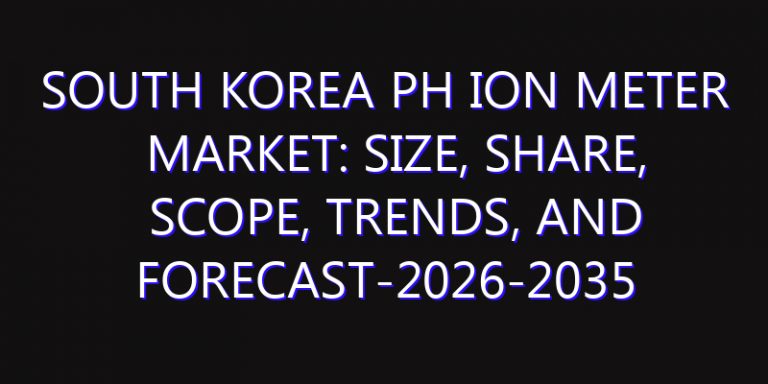 South Korea PH ION Meter Market: Size, Share, Scope, Trends, and Forecast-2026-2035