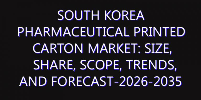South Korea Pharmaceutical Printed Carton Market: Size, Share, Scope, Trends, and Forecast-2026-2035