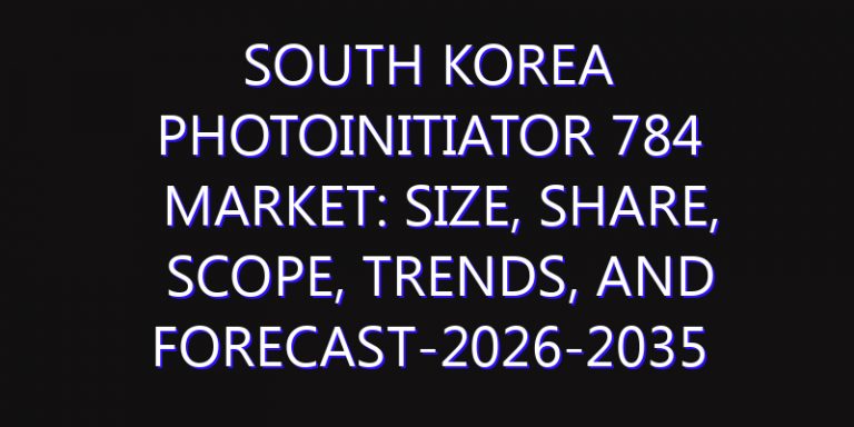 South Korea Photoinitiator 784 Market: Size, Share, Scope, Trends, and Forecast-2026-2035