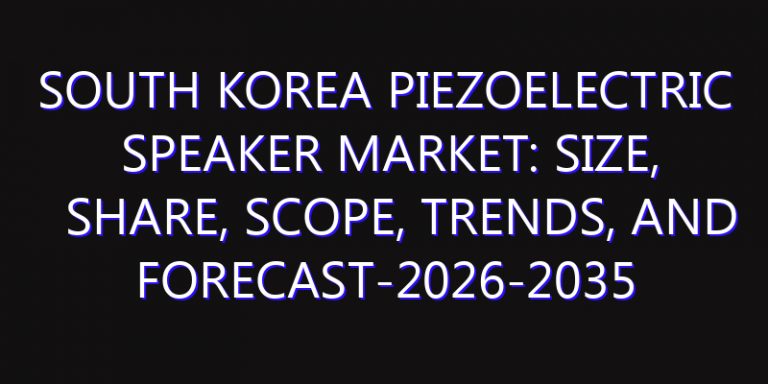 South Korea Piezoelectric Speaker Market: Size, Share, Scope, Trends, and Forecast-2026-2035