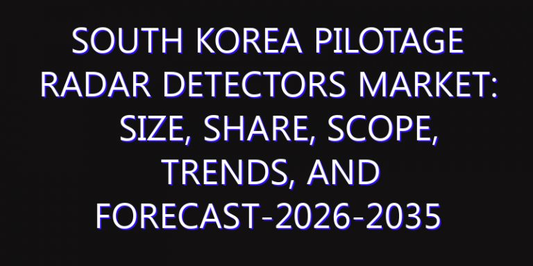 South Korea Pilotage Radar Detectors Market: Size, Share, Scope, Trends, and Forecast-2026-2035