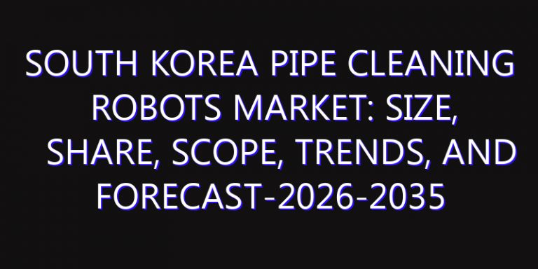 South Korea Pipe Cleaning Robots Market: Size, Share, Scope, Trends, and Forecast-2026-2035