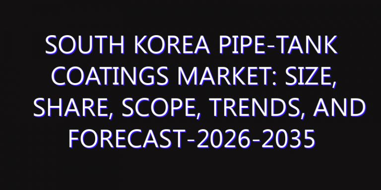 South Korea Pipe-Tank Coatings Market: Size, Share, Scope, Trends, and Forecast-2026-2035