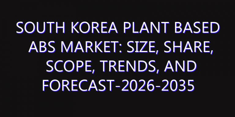 South Korea Plant Based ABS Market: Size, Share, Scope, Trends, and Forecast-2026-2035