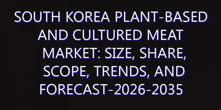 South Korea Plant-based and Cultured Meat Market: Size, Share, Scope, Trends, and Forecast-2026-2035