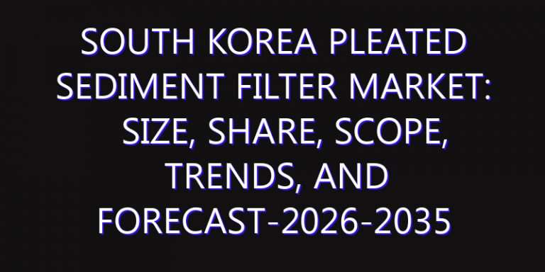 South Korea Pleated Sediment Filter Market: Size, Share, Scope, Trends, and Forecast-2026-2035