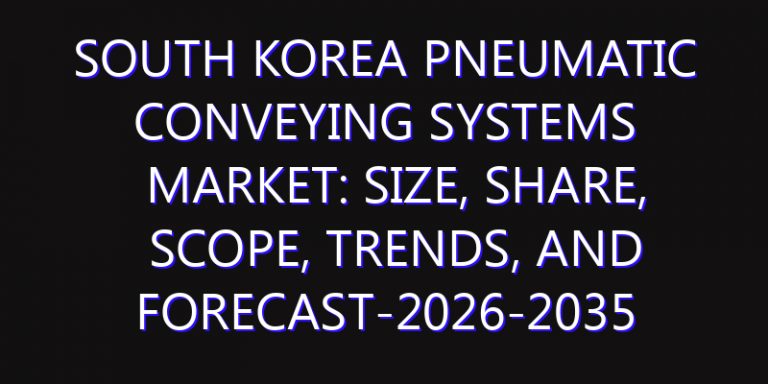 South Korea Pneumatic Conveying Systems Market: Size, Share, Scope, Trends, and Forecast-2026-2035