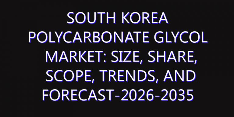 South Korea Polycarbonate Glycol Market: Size, Share, Scope, Trends, and Forecast-2026-2035