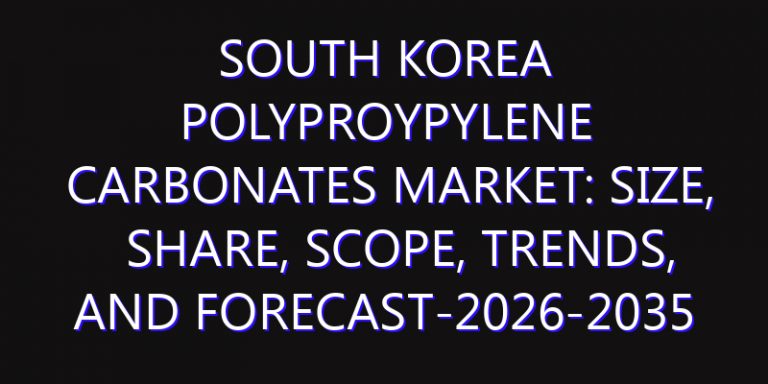 South Korea PolyProypylene Carbonates Market: Size, Share, Scope, Trends, and Forecast-2026-2035