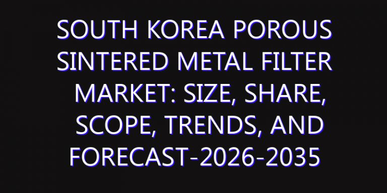 South Korea Porous Sintered Metal Filter Market: Size, Share, Scope, Trends, and Forecast-2026-2035