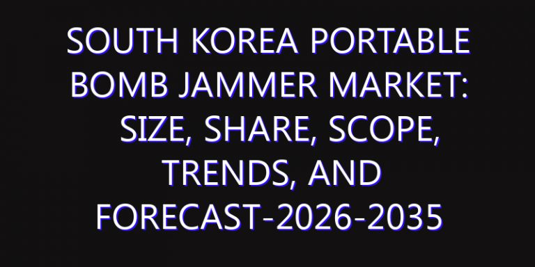 South Korea Portable Bomb Jammer Market: Size, Share, Scope, Trends, and Forecast-2026-2035