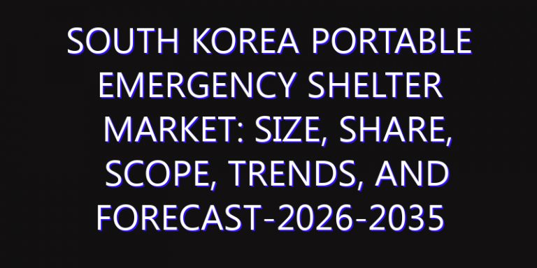 South Korea Portable Emergency Shelter Market: Size, Share, Scope, Trends, and Forecast-2026-2035
