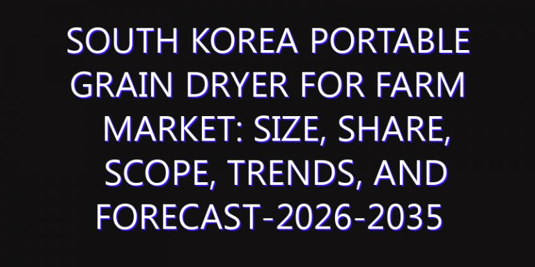 South Korea Portable Grain Dryer for Farm Market: Size, Share, Scope, Trends, and Forecast-2026-2035