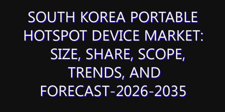South Korea Portable Hotspot Device Market: Size, Share, Scope, Trends, and Forecast-2026-2035