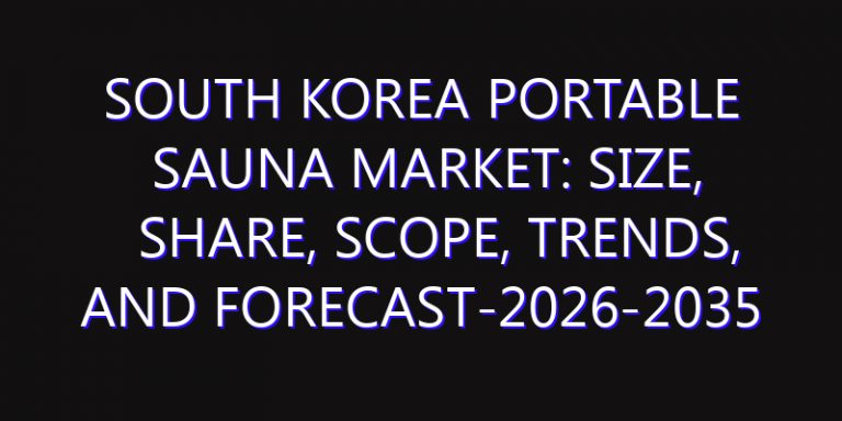 South Korea Portable Sauna Market: Size, Share, Scope, Trends, and Forecast-2026-2035
