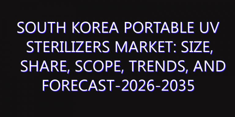 South Korea Portable UV Sterilizers Market: Size, Share, Scope, Trends, and Forecast-2026-2035
