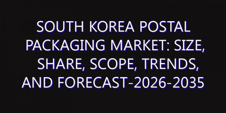 South Korea Postal Packaging Market: Size, Share, Scope, Trends, and Forecast-2026-2035