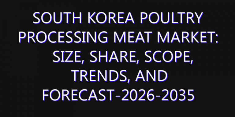 South Korea Poultry Processing Meat Market: Size, Share, Scope, Trends, and Forecast-2026-2035
