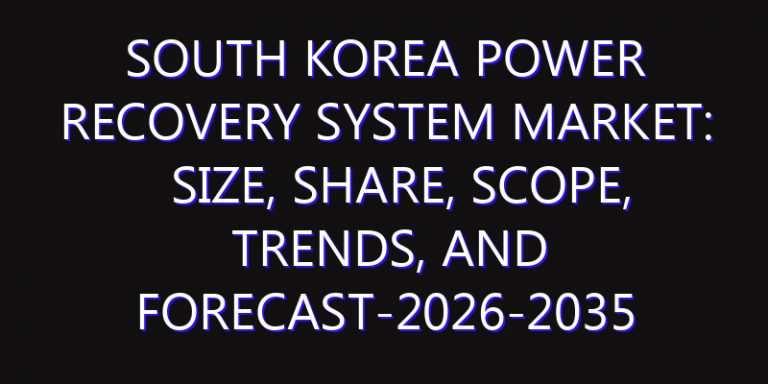 South Korea Power Recovery System Market: Size, Share, Scope, Trends, and Forecast-2026-2035