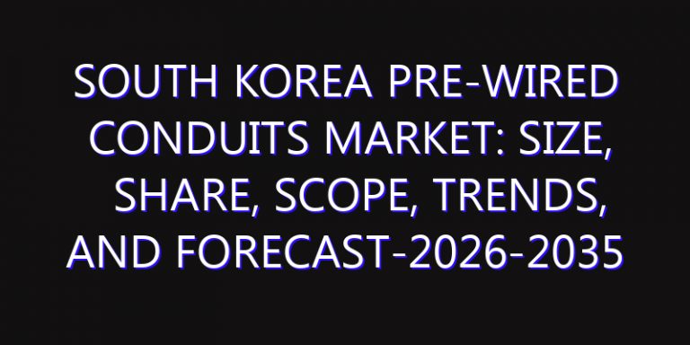 South Korea Pre-wired Conduits Market: Size, Share, Scope, Trends, and Forecast-2026-2035