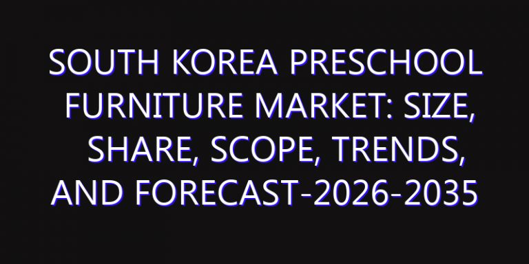 South Korea Preschool Furniture Market: Size, Share, Scope, Trends, and Forecast-2026-2035