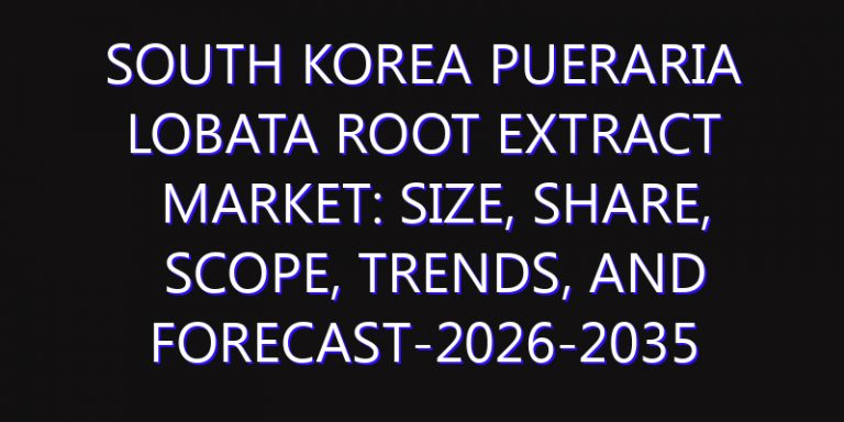South Korea Pueraria Lobata Root Extract Market: Size, Share, Scope, Trends, and Forecast-2026-2035