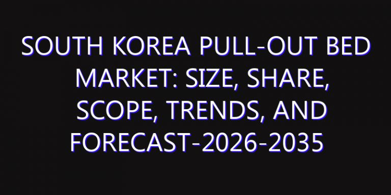 South Korea Pull-out Bed Market: Size, Share, Scope, Trends, and Forecast-2026-2035