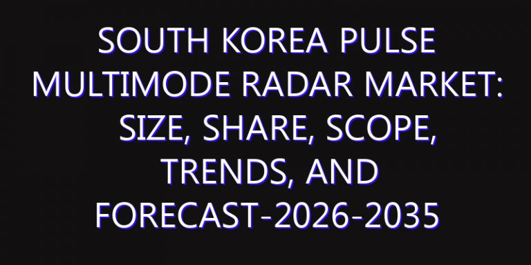 South Korea Pulse Multimode Radar Market: Size, Share, Scope, Trends, and Forecast-2026-2035