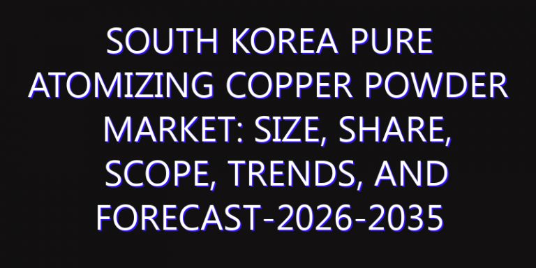 South Korea Pure Atomizing Copper Powder Market: Size, Share, Scope, Trends, and Forecast-2026-2035