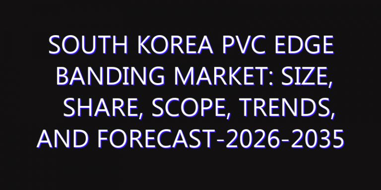 South Korea PVC Edge Banding Market: Size, Share, Scope, Trends, and Forecast-2026-2035