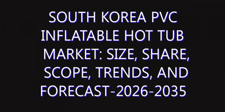 South Korea PVC Inflatable Hot Tub Market: Size, Share, Scope, Trends, and Forecast-2026-2035