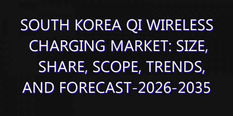 South Korea Qi Wireless Charging Market: Size, Share, Scope, Trends, and Forecast-2026-2035