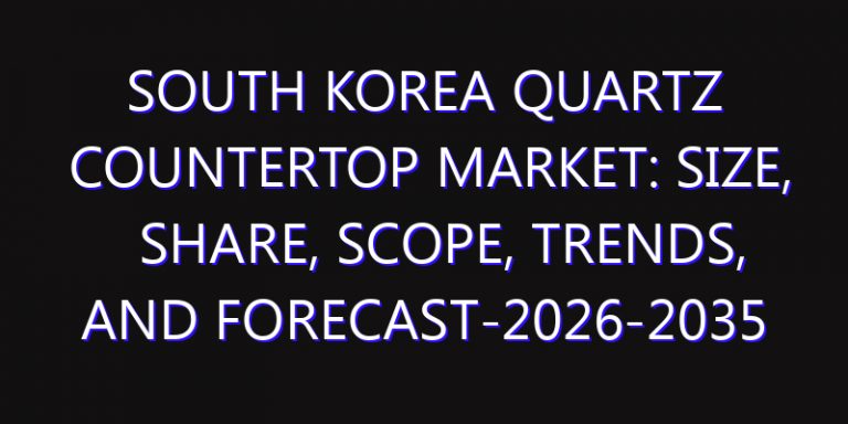 South Korea Quartz Countertop Market: Size, Share, Scope, Trends, and Forecast-2026-2035