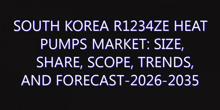 South Korea R1234ze Heat Pumps Market: Size, Share, Scope, Trends, and Forecast-2026-2035