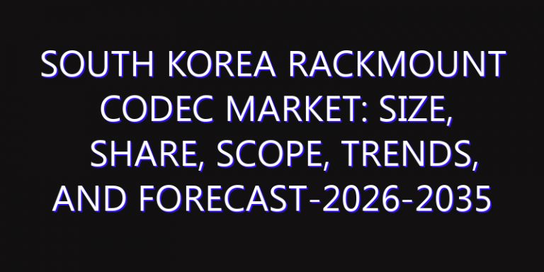 South Korea Rackmount Codec Market: Size, Share, Scope, Trends, and Forecast-2026-2035