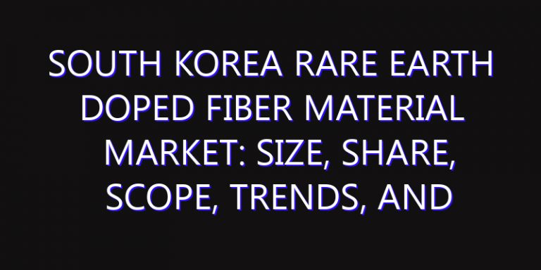 South Korea Rare Earth Doped Fiber Material Market: Size, Share, Scope, Trends, and Forecast-2026-2035
