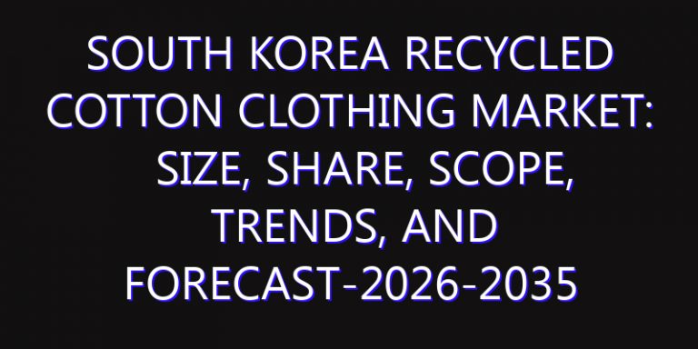 South Korea Recycled Cotton Clothing Market: Size, Share, Scope, Trends, and Forecast-2026-2035