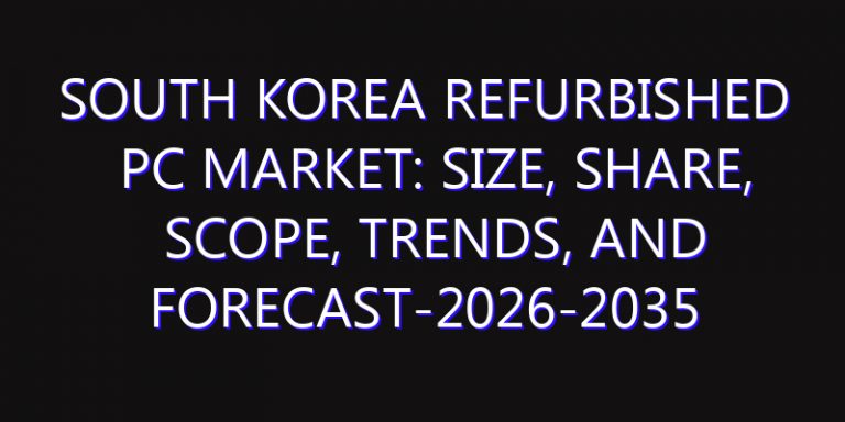South Korea Refurbished PC Market: Size, Share, Scope, Trends, and Forecast-2026-2035