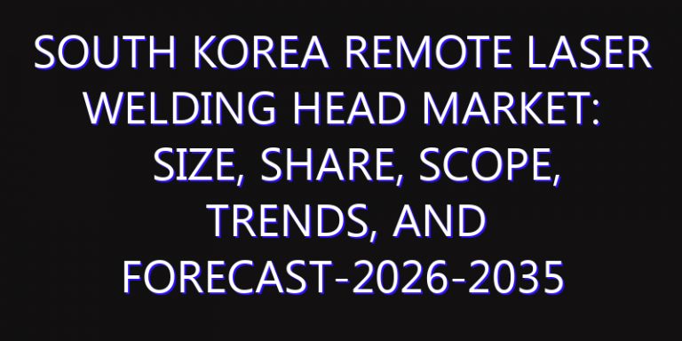 South Korea Remote Laser Welding Head Market: Size, Share, Scope, Trends, and Forecast-2026-2035