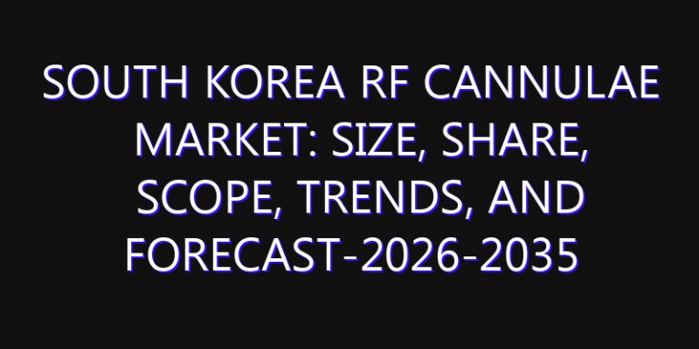 South Korea RF Cannulae Market: Size, Share, Scope, Trends, and Forecast-2026-2035