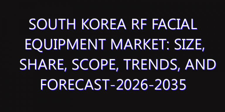 South Korea RF Facial Equipment Market: Size, Share, Scope, Trends, and Forecast-2026-2035