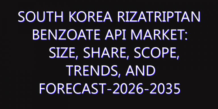 South Korea Rizatriptan Benzoate API Market: Size, Share, Scope, Trends, and Forecast-2026-2035