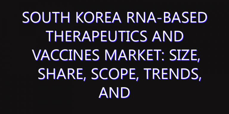 South Korea RNA-Based Therapeutics and Vaccines Market: Size, Share, Scope, Trends, and Forecast-2026-2035
