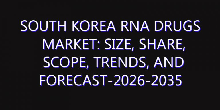 South Korea RNA Drugs Market: Size, Share, Scope, Trends, and Forecast-2026-2035