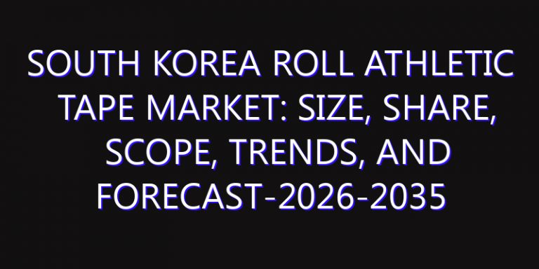 South Korea Roll Athletic Tape Market: Size, Share, Scope, Trends, and Forecast-2026-2035