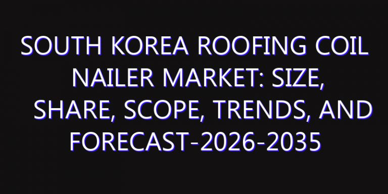 South Korea Roofing Coil Nailer Market: Size, Share, Scope, Trends, and Forecast-2026-2035